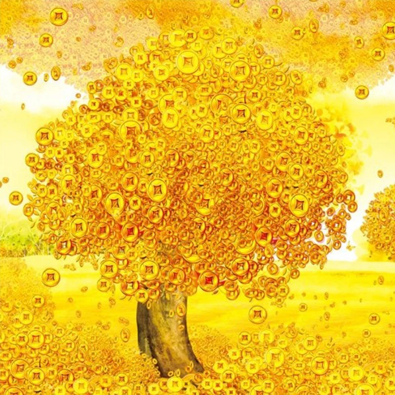 Картина золотое дерево абстракция