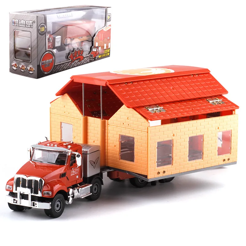 

Cadeve 1: 50 Double Caravan Alloy Models Toy New Products Alloy Engineering Vehicle 663003 Boxed