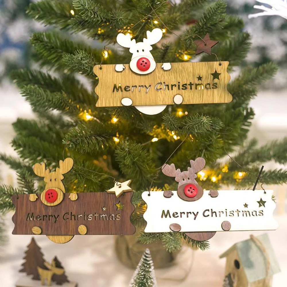 1 PCS Christmas Wooden Elk Letter listing Tree Closet Pendant Home Decoration House Number | Дом и сад