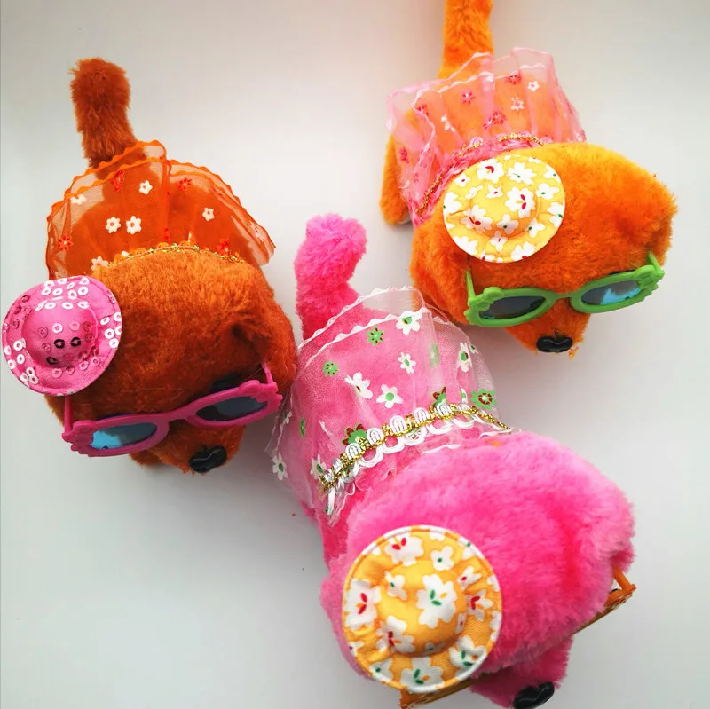 Plush Shining Forward dao tui gou Hat Glasses Skirt Will Is Called Electric Dog Toy