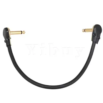 

Yibuy 1/4 Mono Right Angle Guitar Effect Pedal Cable Patch Wire 30cm Golden