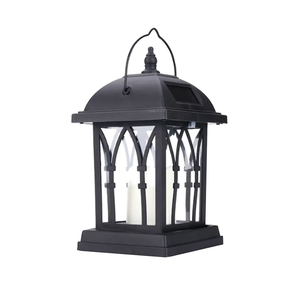 

Switchable Solar Powered Garden Plastic Shell Portable Pathway Landscape Light Lawn Waterproof Flickering Top Handle LED Lamp