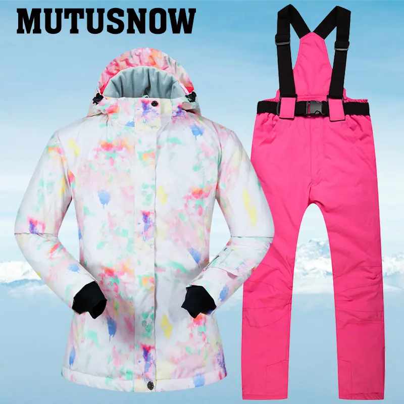 

2019 New Ski Suit Women -30℃ Female Thermal Windproof Waterproof Snow Jacket And Pants Skiing And Snowboarding Suits Brands