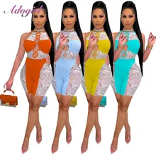 

Sexy Sheer Mesh Patchwork Hollow Out Sleeveless Party Club Jumpsuit Women Leaves Print Summer Outfit Playsuit Overalls Rompers