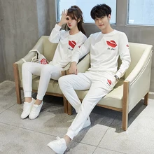 Couples sweater suit autumn 2020 plus velvet long-sleeved t-shirt men and women students class service tide