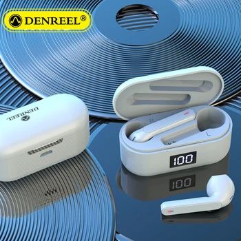 

DENREEL Brand True Wireless Handsfree Bluetooth 5.0 Headset with Noise Cancelling Mic Charging Box TWS Earphone