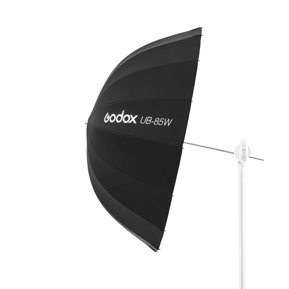 Godox UB-85W 33.5in 85cm Parabolic Black White Reflective Umbrella Studio Light Umbrella with Black Silver Diffuser Cover Cloth camera umbrella