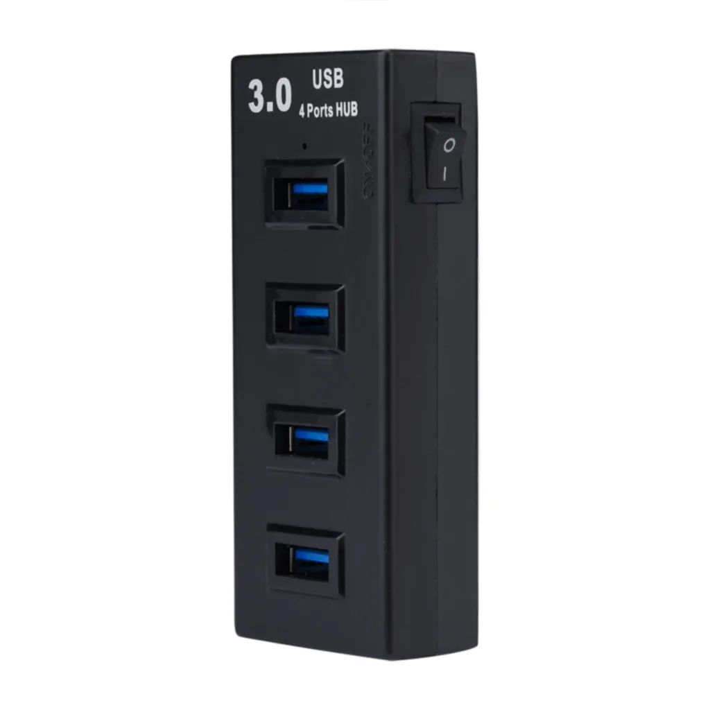 USB коммутатор тонкий Размеры дизайн USB3.0 сверхскорости 4-Порты и разъёмы 5 Гбит/с концентратор с вкл/выключения адаптер планшетный ПК телефон USB Hubs-L909