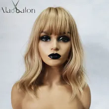 ALAN EATON Средний Bobo Косплей блонд парики с челкой женские синтетические волосы парики Волнистые милые Лолита косплей женские накладные волосы на каждый день