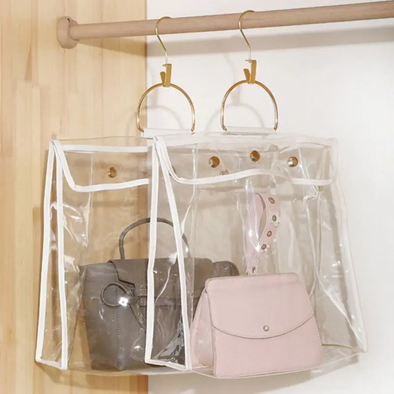 

Handbag Hanging Organizer Wardrobe Closet Storage Space Saver Transparent Bag