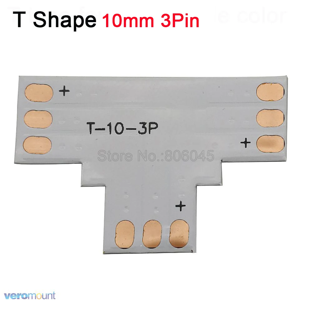 5 шт. L T X форма 8 мм 10 мм 12 мм 2pin 3pin 4pin 5pin 6pin Одноцветный CCT RGB RGBW RGB+ CCT светодиодный Светодиодная доска PCB разъем сплиттер - Цвет: 3pin 10mm T Shape