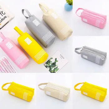 

Fashion Women Girls Zipper Cloth Pencil Case Stationary Storage Bag Long Length Portable Hanging Cosmetic Bag