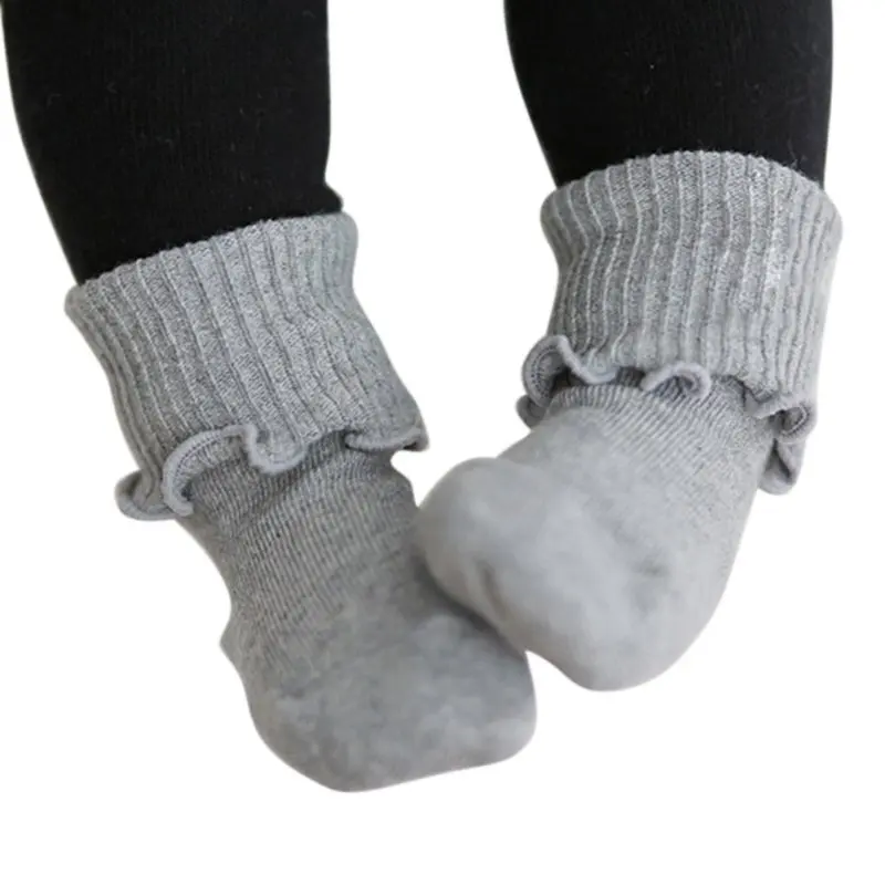 Newborn Baby Warm Soft Boots Socks Girls And Boys Kid Agaric Trim Cuffs Sock