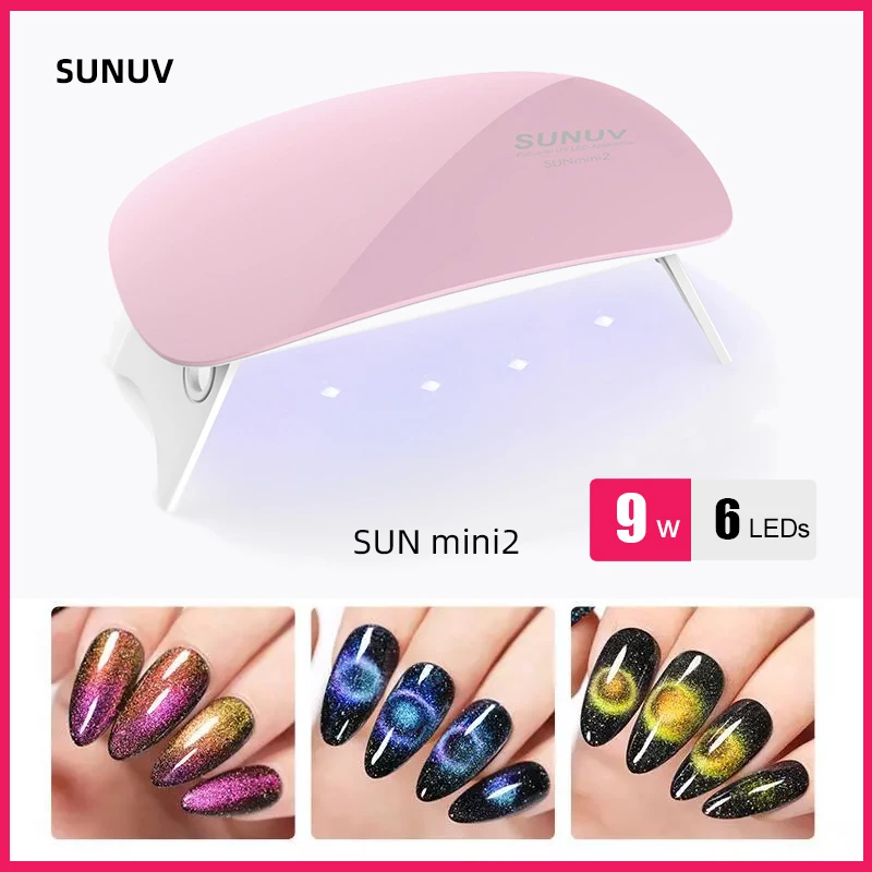 SUNUV SUNmini LED UV Nail Lamp Protable Mini Nail Dryer For Travel USB Charge Cable 45s/60s Timer