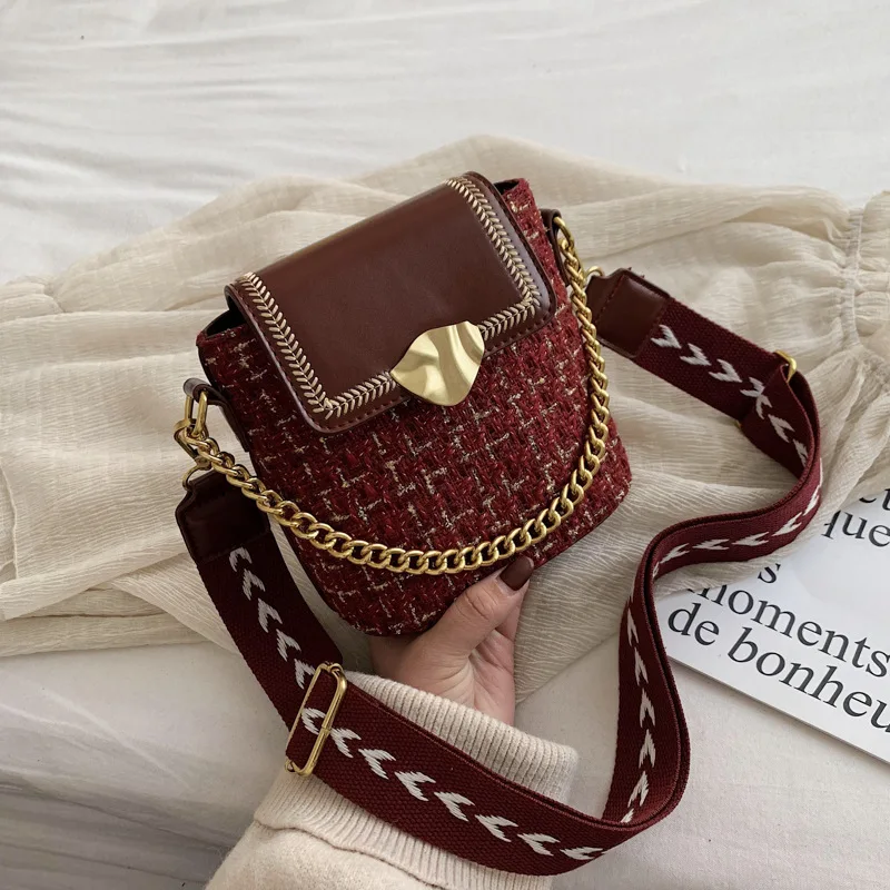 

Fairy Small Bag 2020 New Style Fashion Korean-style Versatile Shoulder Bag Wide-Strap Western Style Bag Fashion Bucket Bag