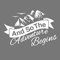 And So The Adventure Begins Car Caravan Camper Van Laptop Vinyl Decal Sticker