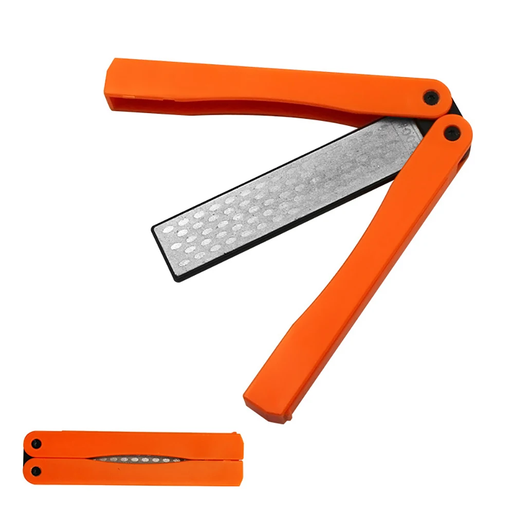 orange Складной карманный Профессиональный точилка для кухни точилка для ножей с алмазным покрытием двухсторонняя точильный камень для улицы Инструменты для ремонта кухни - Цвет: orange