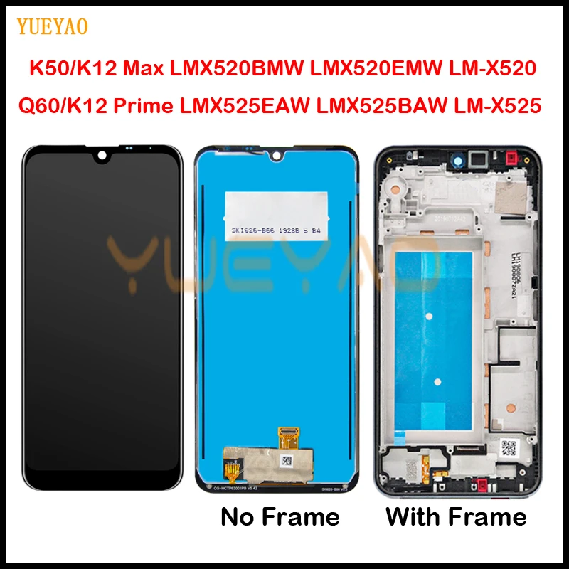 6 3 &quotK12 Prime LMX525EAW X525 ЖК дисплей для LG K12 Max k50 Q60 X520 LMX520BMW LMX520EMW Дисплей кодирующий