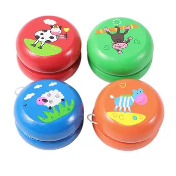 

4pcs Adorable Yoyo Toys Kid Educational Playthings Creative Wood Kid Yoyo Toys Thread Control Toys