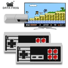 DATA FROG 8 bitów gra wideo konsola wbudowana w 600 klasyczne gry Mini Retro konsola kontroler bezprzewodowy wyjście telewizyjne podwójne odtwarzacze