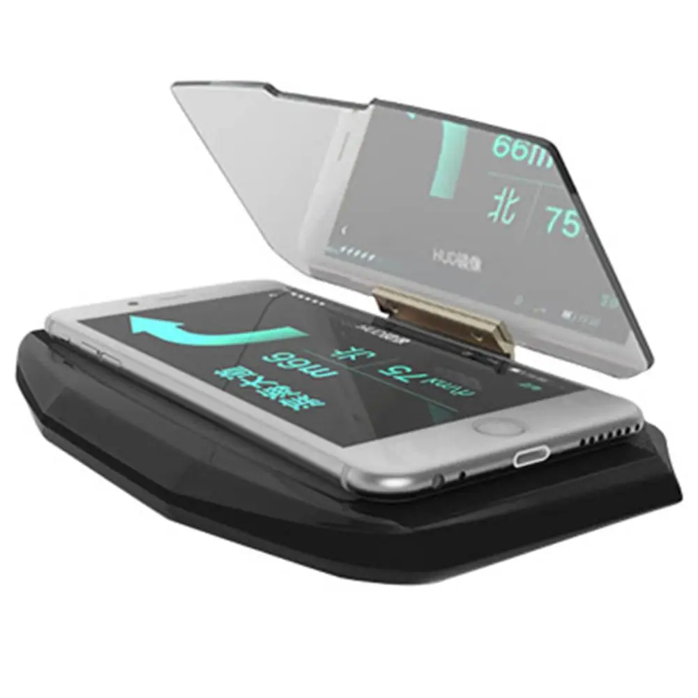 

6.5 Inch HUD Head Up Display Car Non-Slip Phone Bracket Holder GPS HD Reflector Rotable 360 Degrees