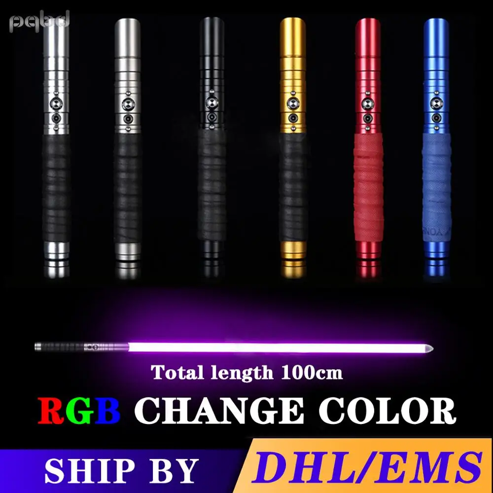 Pqbd светильник сабля RGB Металл обрабатывать тяжелые Дуэль Цвет изменение громкости регулировки силы Soundfons вок Blaster светодиодный светильник К...