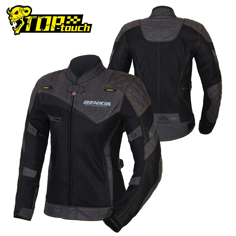 - BENKIA Motorcycle Jacket Womens Motorcycle Suit Spring Summer Jacket Breathable Mesh Riding Clothes Ropa Moto Jackets JSW11
