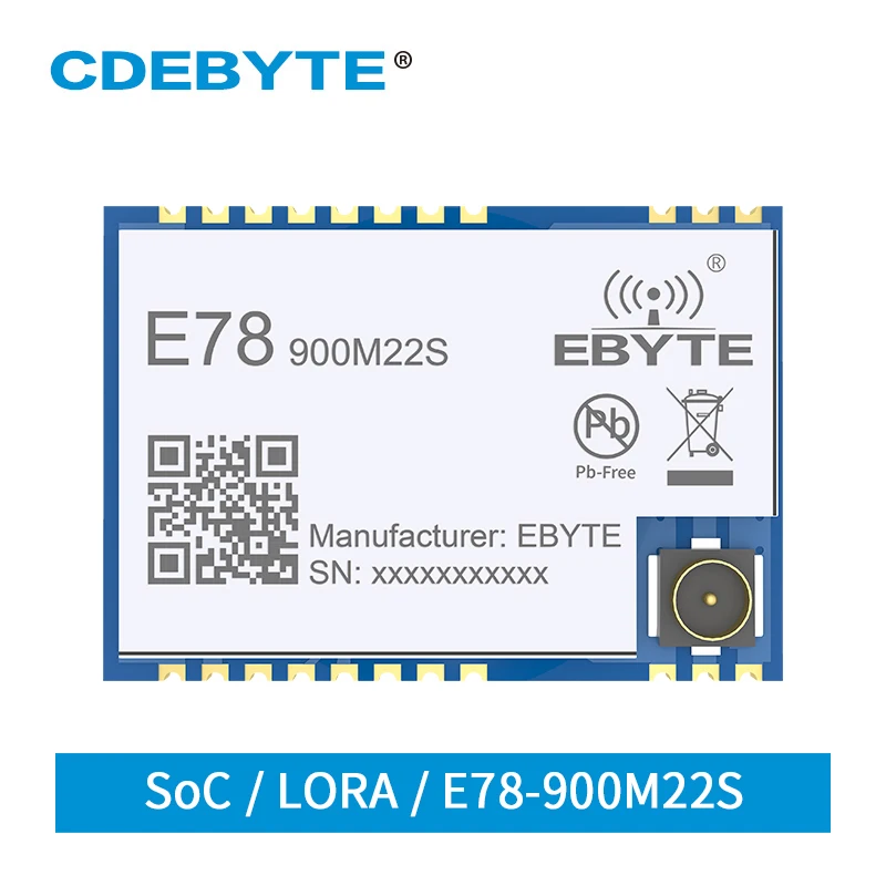 E78-900M22S LoRaWAN модуль 868 МГц 915 МГц SoC LoRa трансивер 22dBm отверстие для штампа IPEX беспроводной радиочастотный модуль