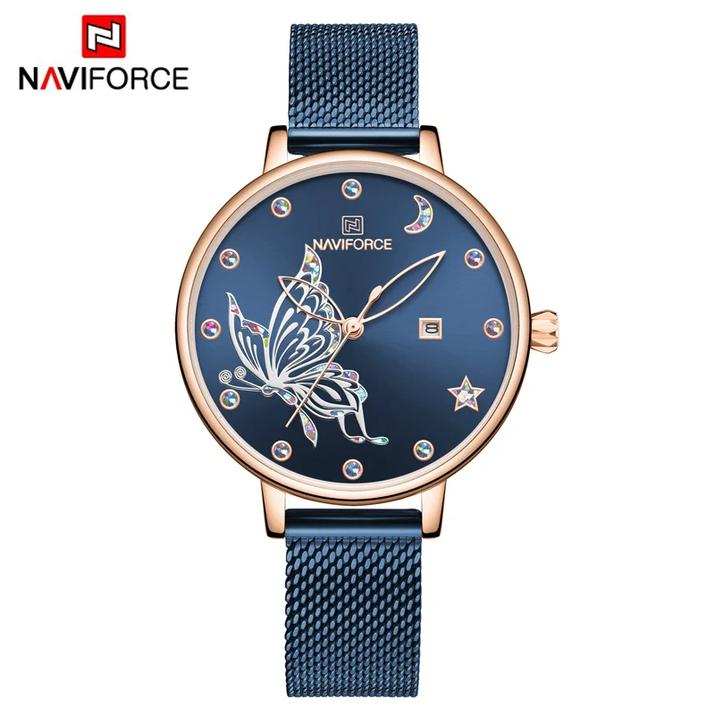 NAVIFORCE новые женские часы Топ люксовый бренд Модные простые деловые женские часы для девочек кварцевые наручные часы Relogios Feminino