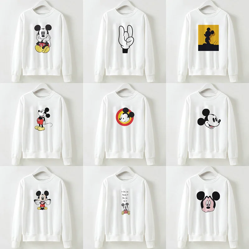 

Mickey Minnie Mouse Creative Printing Sweatshirts Hoodies Women Long Sleeve Tracksuit Female Sweater Casual Basic Pullovers Tops