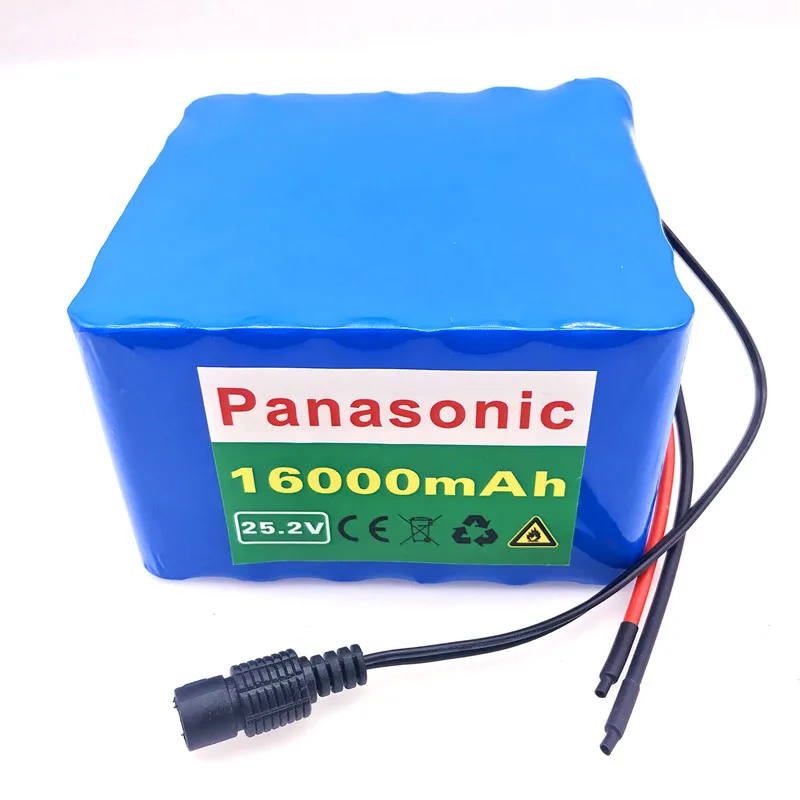Panasonic 18650 Аккумулятор 24v16ah аккумулятор 250 Вт 25,2 в 16000 мАч Электрический велосипед инвалидная коляска литий-ионный аккумулятор