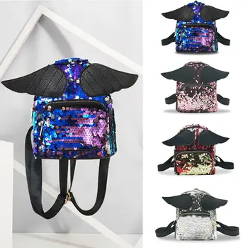 

Womens Girls PU Glitter Bling Sequin Backpack Rucksack Shoulder Travel School Bag Gift
