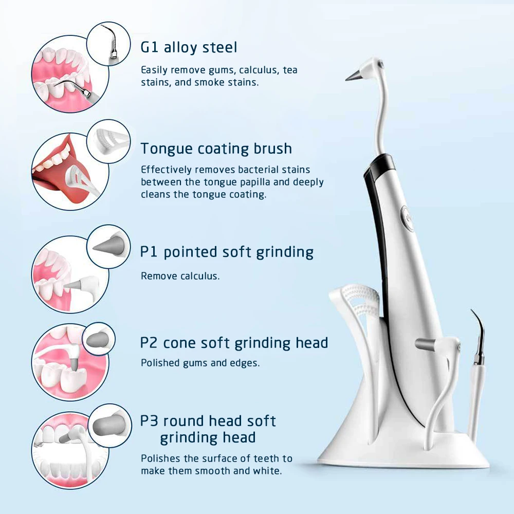 

5-in-1 electric ultrasonic scaler multifunctional universal high-frequency dental scaler for whitening teeth