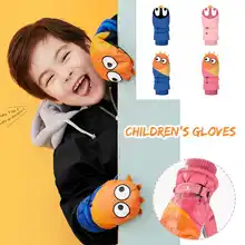 Водонепроницаемые Детские Зимние теплые перчатки, ветрозащитные для детей, для мальчиков и девочек, для катания на лыжах, велоспорта, альпинизма, для улицы, противоскользящие варежки