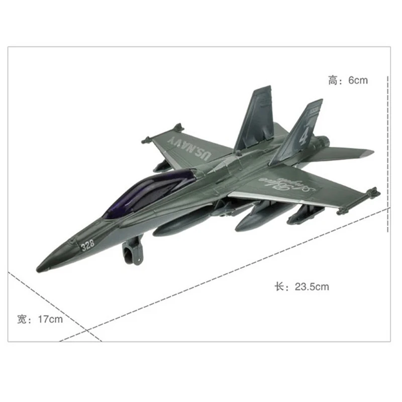 Металлический сплав США F18 орнет ударный боец модель самолета Заводной звуковой