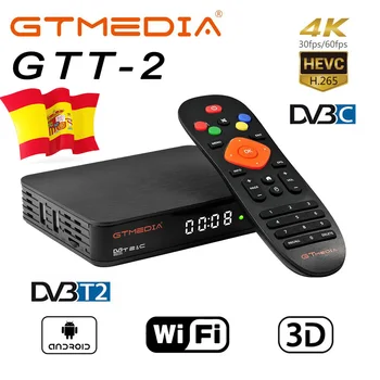 

GTMEDIA GTT2,Smart Android TV BOX,DVB-T/T2/Cable/ISDBT,Amlogic 2GB 8GB,4K H.265,Wifi Incorporado 2.4G,Soporte Netflix Youtube