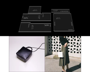 

1 Set Leather Handmade Craft Women`s Shoulder Bag Sewing Pattern Acrylic Stencil Template Sewing Accessories