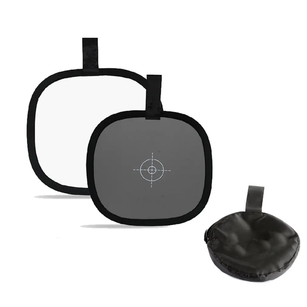 

30cm Collapsible Focusing Plate Foldable Gray Card Reflector Balance Double Face Focusing Board With Carry Bag