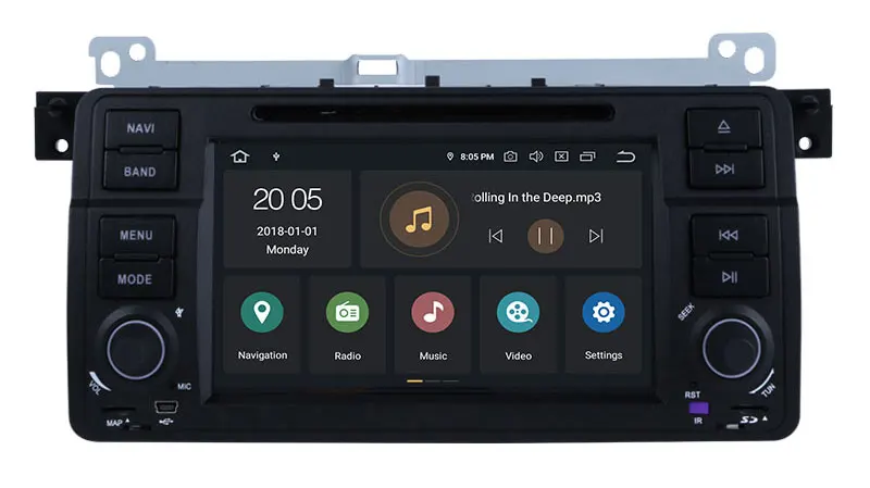 Perfect 9 Inch Android 9.0 Octa Cores One Din Car Radio Stereo System For BMW E46 M3 WIFI Radio GPS Bluetooth USB SD Multimedia Carplay 9