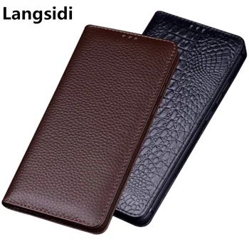 

Genuine Leather Magnetic Holder Flip Cover Case For OnePlus 6T Phone Cases For OnePlus 6 Phone Bag Leather Case Standing Coque