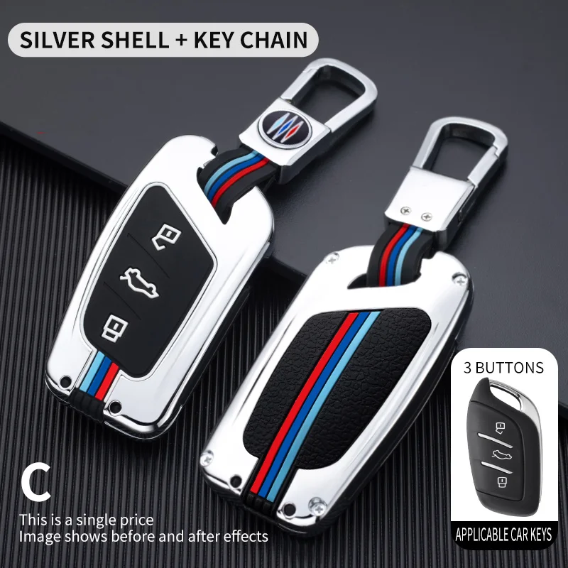 Zinc Alloy +Silicone Keychain Car Key Cover for Mg Mg6 Zs Hs for Roewe