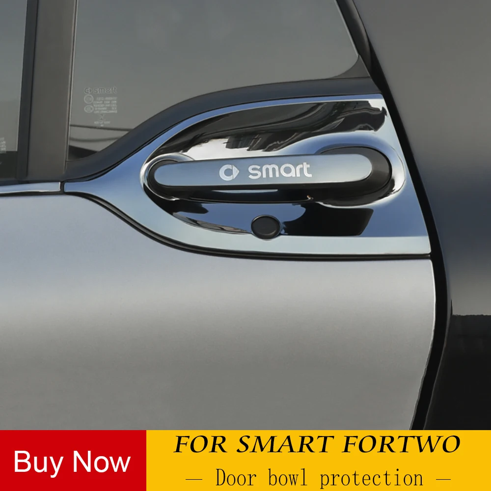 

1pair Stainless Steel Outer Door Bowl And Handle Protective Sticker For Mercedes new smart 453 fortwo modeling accessories