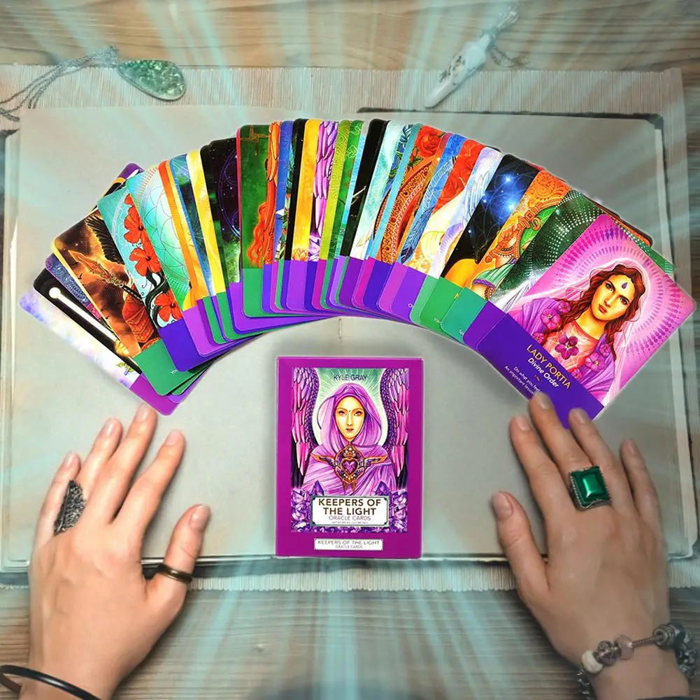 44 Pcs Oracl Tarot Cards Sheets Keepers Of The Light Card Board Deck Games Palying Cards For Party Game Entertainment