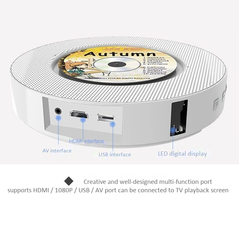 Портативный настенный CD плеер с Bluetooth Home o Boombox пультом дистанционного управления