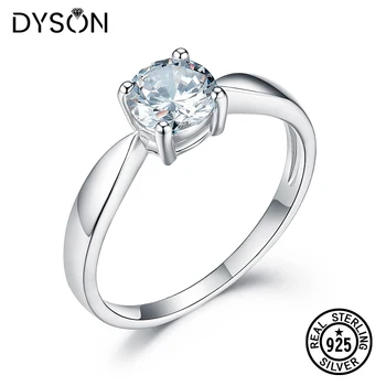 

Dyson 925 Sterling Silver Rings For Women Classic Wedding Marriage Anniversary Solitaire Rings Luxury Engagement Fine Jewelry
