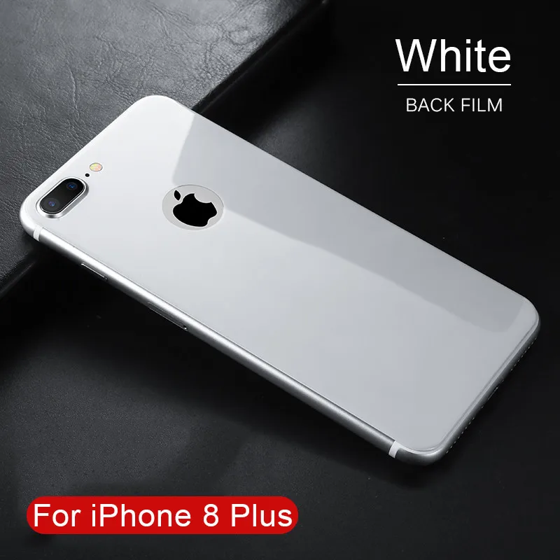 Черное, белое, Золотое 2.5D Закаленное стекло для задней панели 9H для iPhone 7, 8 Plus, 7 Plus, 8 Plus, полное покрытие, защитная пленка
