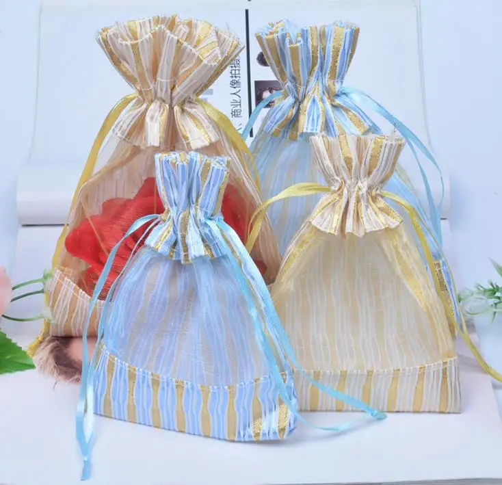 

New Mini Drawstring Bags Cotton Linen Gift Pouches with Clear Window Organza Voile Bags 10x14cm Wedding Party Favors SN3096