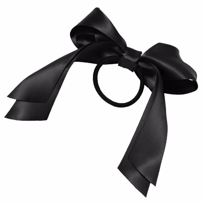 hair clips for long hair Women Bow Hair Accessories Cute Elastic Rubber Bands Satin Ribbon Hair Bow Scrunchies Ponytail Holder For Women Girls Hair hair clips for thick hair Hair Accessories