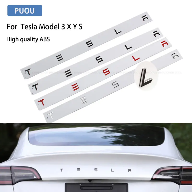 ABS черный серебристо-красный Tesla модель 3 X S Y черные буквы для багажника Наклейка