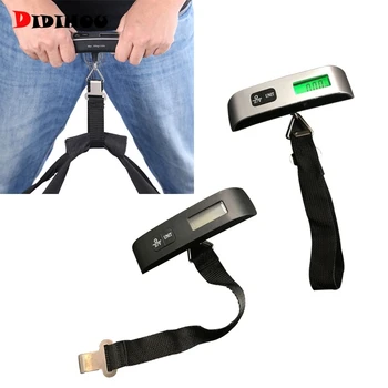

Black Straps Weight Electronic Scales Luggage Digital Scale 50kg/10g With Backlight T Word 16x3cm Mini Balance